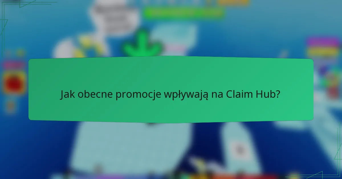Jak obecne promocje wpływają na Claim Hub?