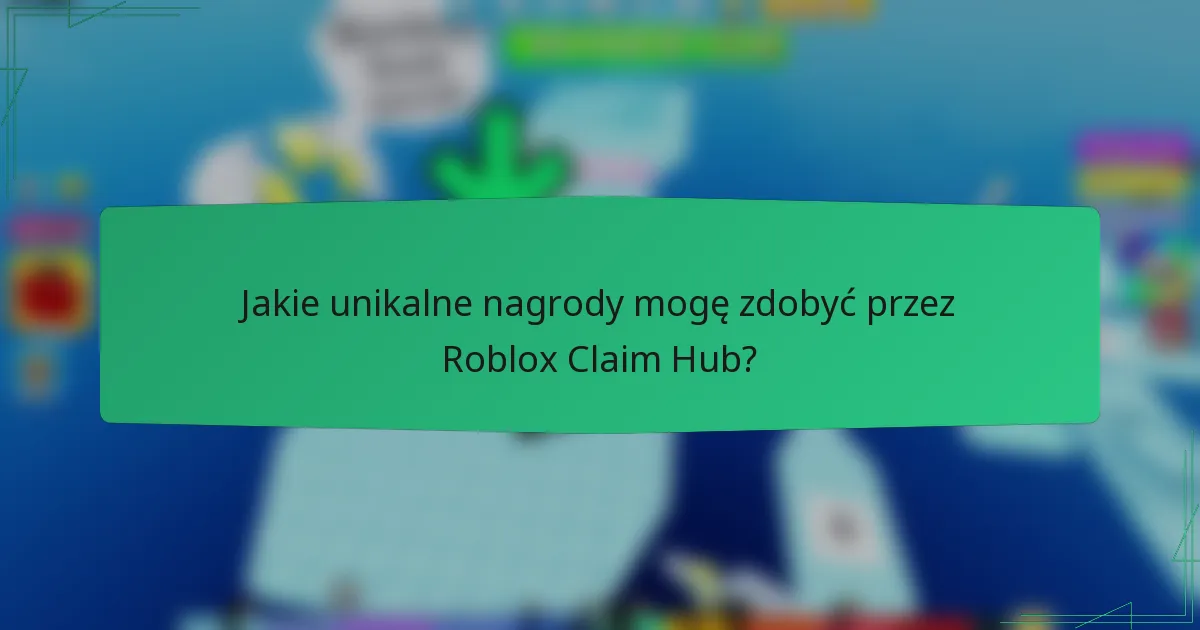 Jakie unikalne nagrody mogę zdobyć przez Roblox Claim Hub?